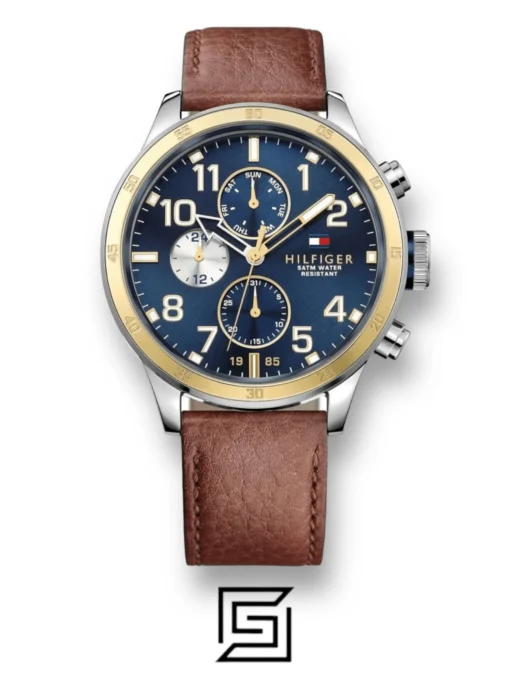 For men,Watches,For men,Original Watches Tommy Hilfiger watches Men's 1791137 Cool Sport Two-Tone Stainless Steel Watch with Leather Band Tommy Hilfiger