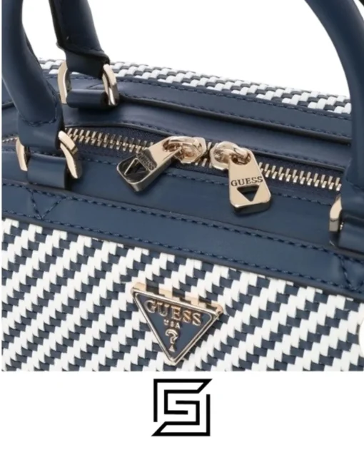 Bags,Leather leather GUESS Hassie Soho Satchel Navy Multi VG839706 Guess