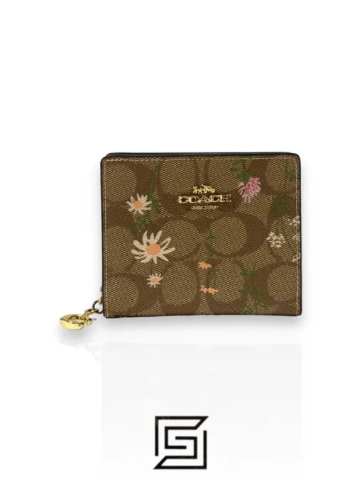 Leather,Wallets,For women Coach wallets Snap Wallet In Signature Canvas With Wildflower Print C8734 Coach