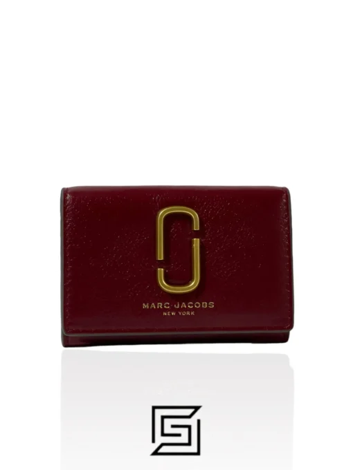 Leather,Wallets Marc Jacobs Women Double J Multi Leather Wallet Cabernet M0013027-619 Marc Jacobs