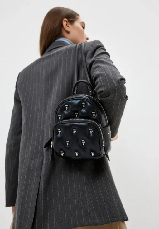 Bags,For women,Leather leather KARL LAGERFELD Backpack 210W3098 Mtllc Blk A980 210W3098 Karl Lagerfeld