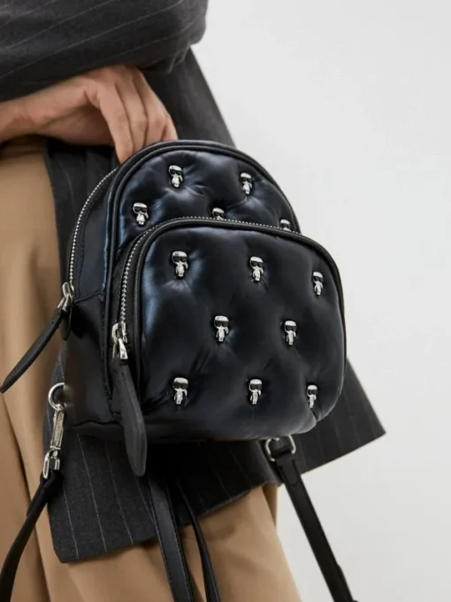 Bags,For women,Leather leather KARL LAGERFELD Backpack 210W3098 Mtllc Blk A980 210W3098 Karl Lagerfeld