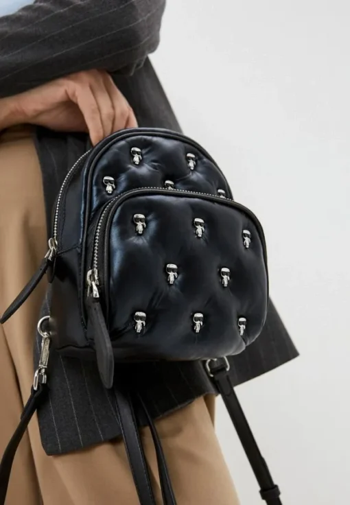 Bags,For women,Leather leather KARL LAGERFELD Backpack 210W3098 Mtllc Blk A980 210W3098 Karl Lagerfeld