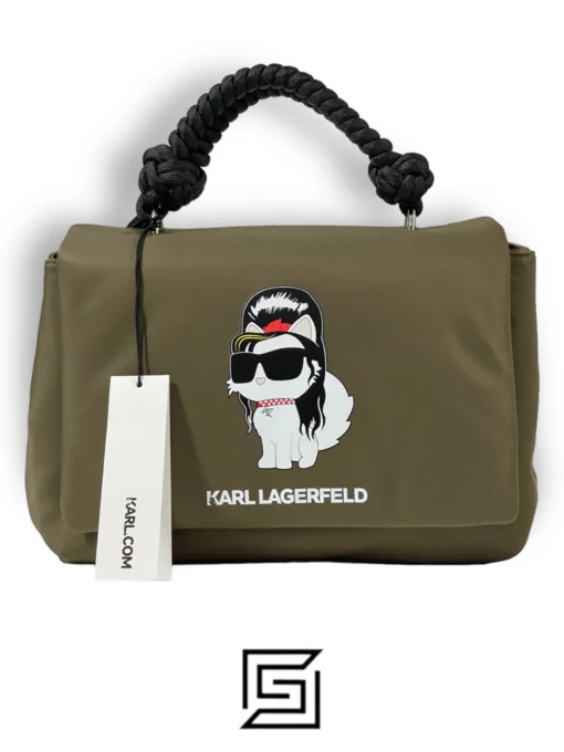 Bags,For women,Leather leather KARL LAGERFELD Torebka 230W3056 OLIVE Karl Lagerfeld