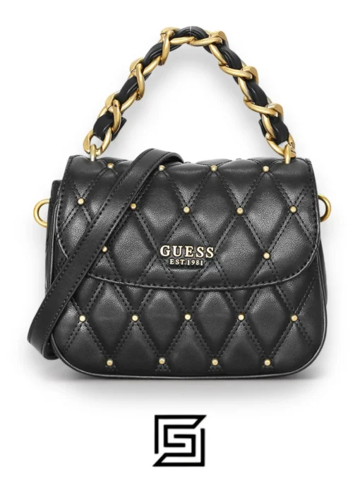 Bags,Leather Guess leather Triana Studs Shoulder Bag Guess