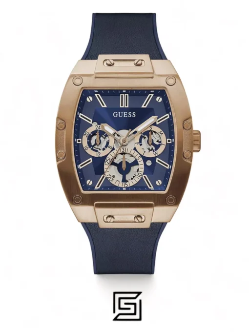 For men,Watches,For men,Original Watches original-watches Men's Guess Rose Gold Multifunction Case Blue Strap Watch - GW0202G4 Guess