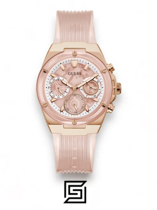 For women,Watches,For women,Original Watches Guess original-watches Women's Pink Dial PU Multi-Function Watch GW0409L3 Guess