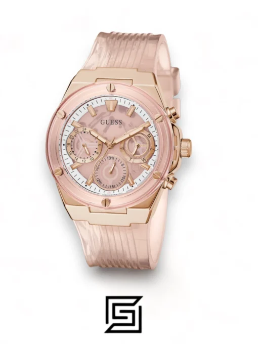 For women,Watches,For women,Original Watches Guess original-watches Women's Pink Dial PU Multi-Function Watch GW0409L3 Guess