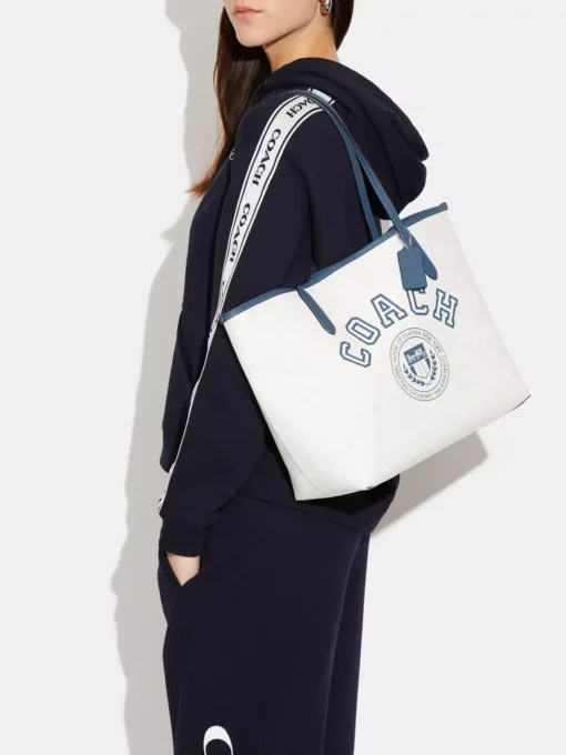 Bags,Leather Coach leather City tote in signature canvas with Varsity pattern Style No.CB869 Coach