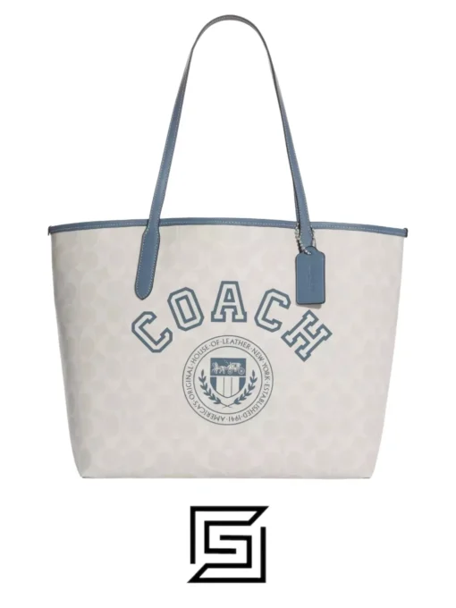 Bags,Leather Coach leather City tote in signature canvas with Varsity pattern Style No.CB869 Coach