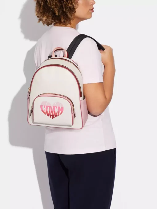 Bags,Leather Coach leather Court Backpack With Stripe Heart Motif Style No. CA246 Coach