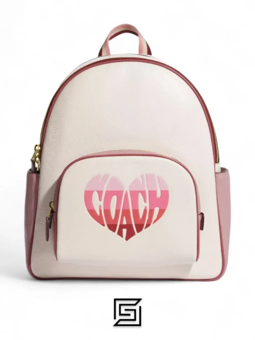 Bags,Leather Coach leather Court Backpack With Stripe Heart Motif Style No. CA246 Coach