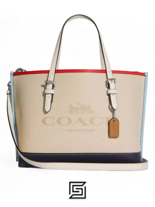 Bags,Leather Coach leather Mollie Tote 25 In Colorblock Style No. CB651 Coach